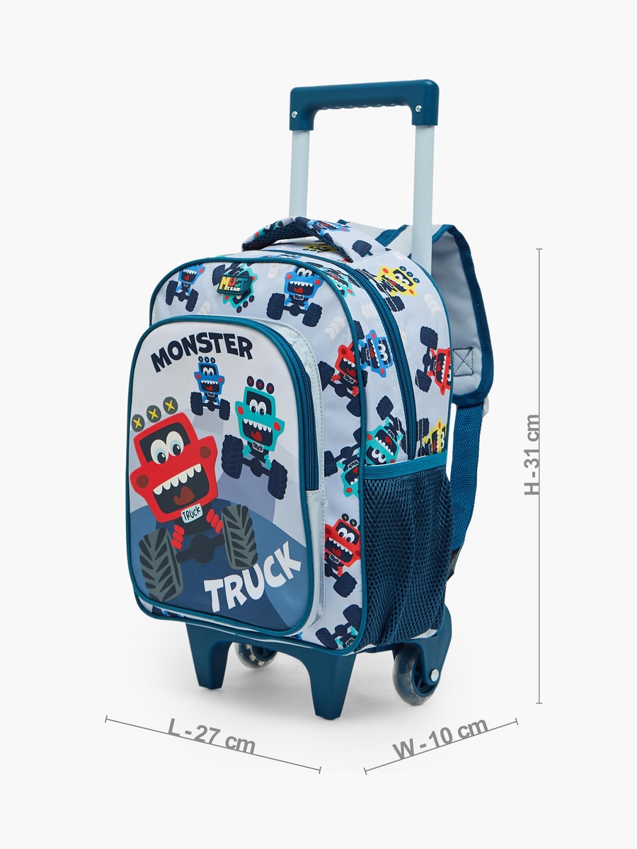 Printed 3-Piece School Trolley Bag Set with Lunch Bag - 12 inches