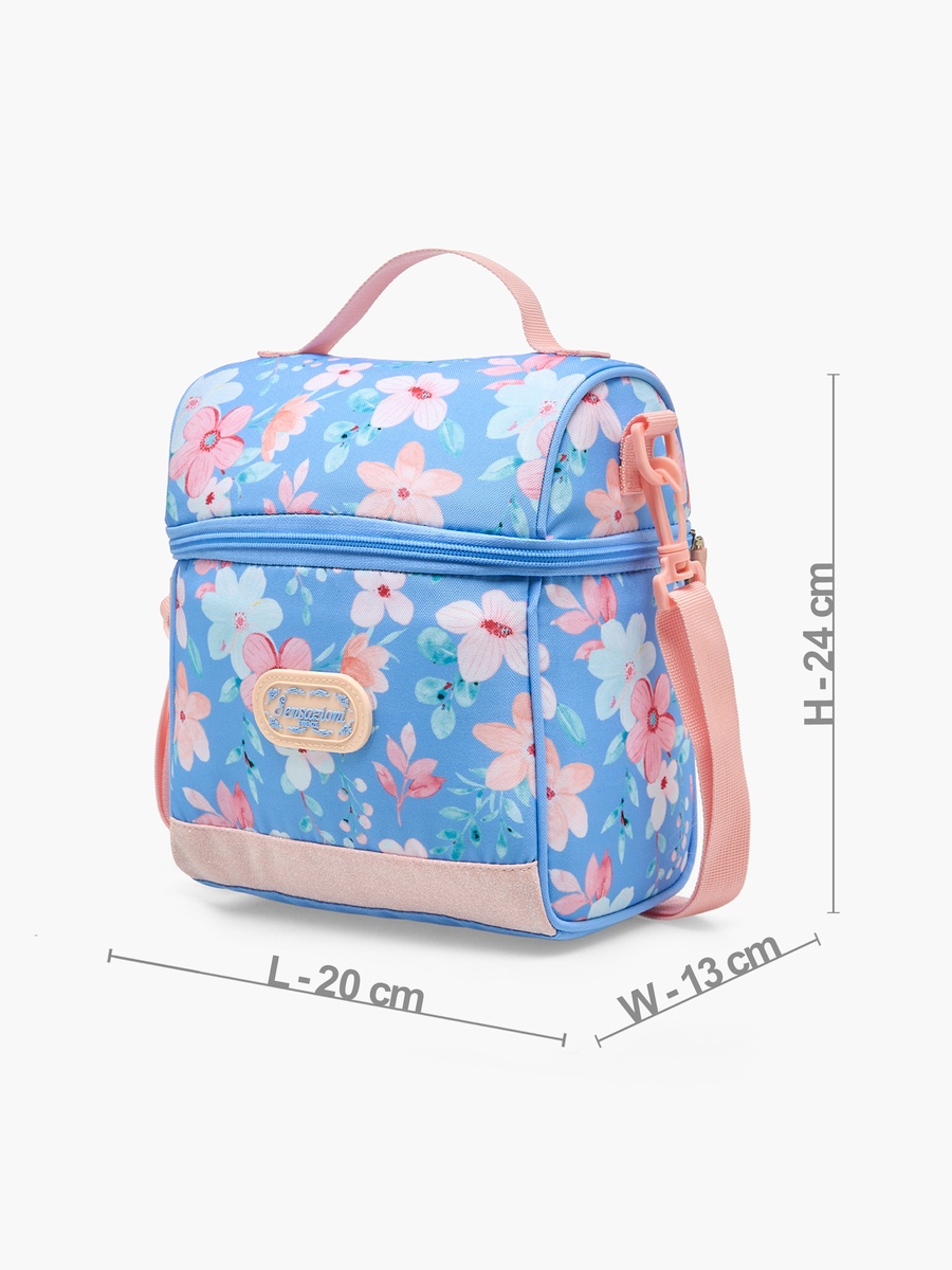 Floral Print Lunch Bag with Detachable Strap