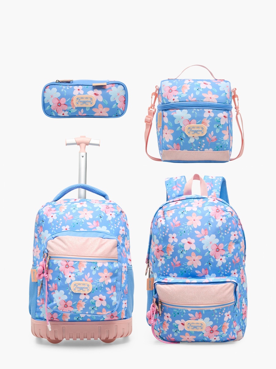 Floral Print Lunch Bag with Detachable Strap