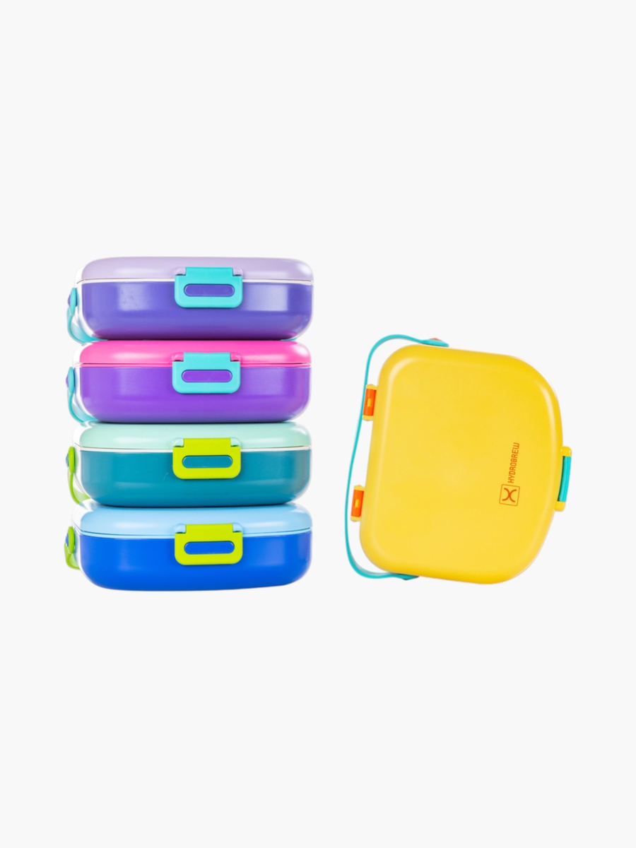 4-Compartment Bento Lunch Box with Spoon and Fork