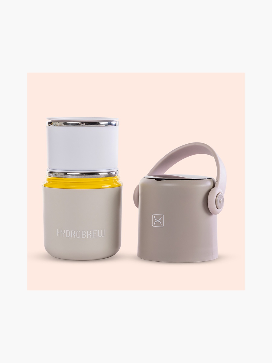 Double Decker Stainless Steel Lunch Box with Folding Spork