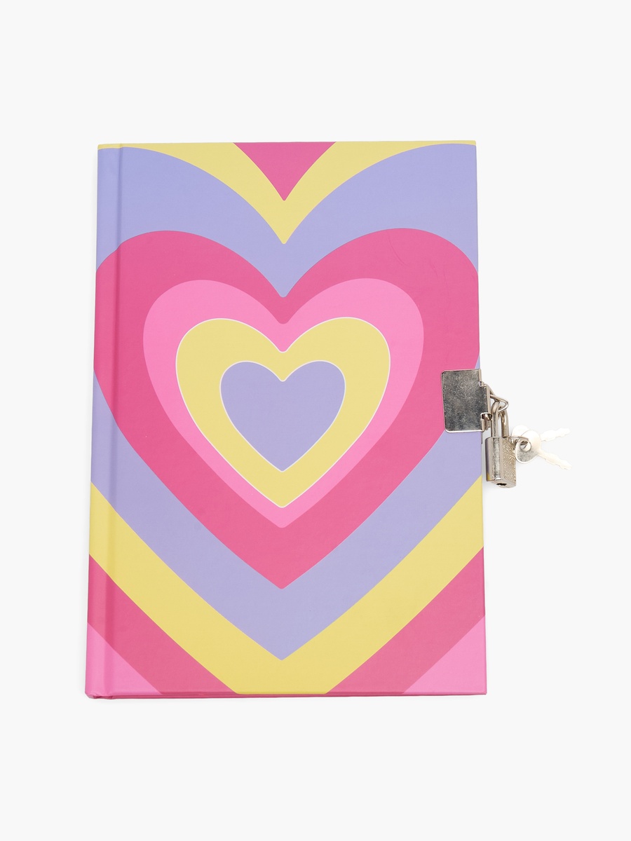 Heart Print Stationery Set with Notebook, Pens, Stickers - Set of 6