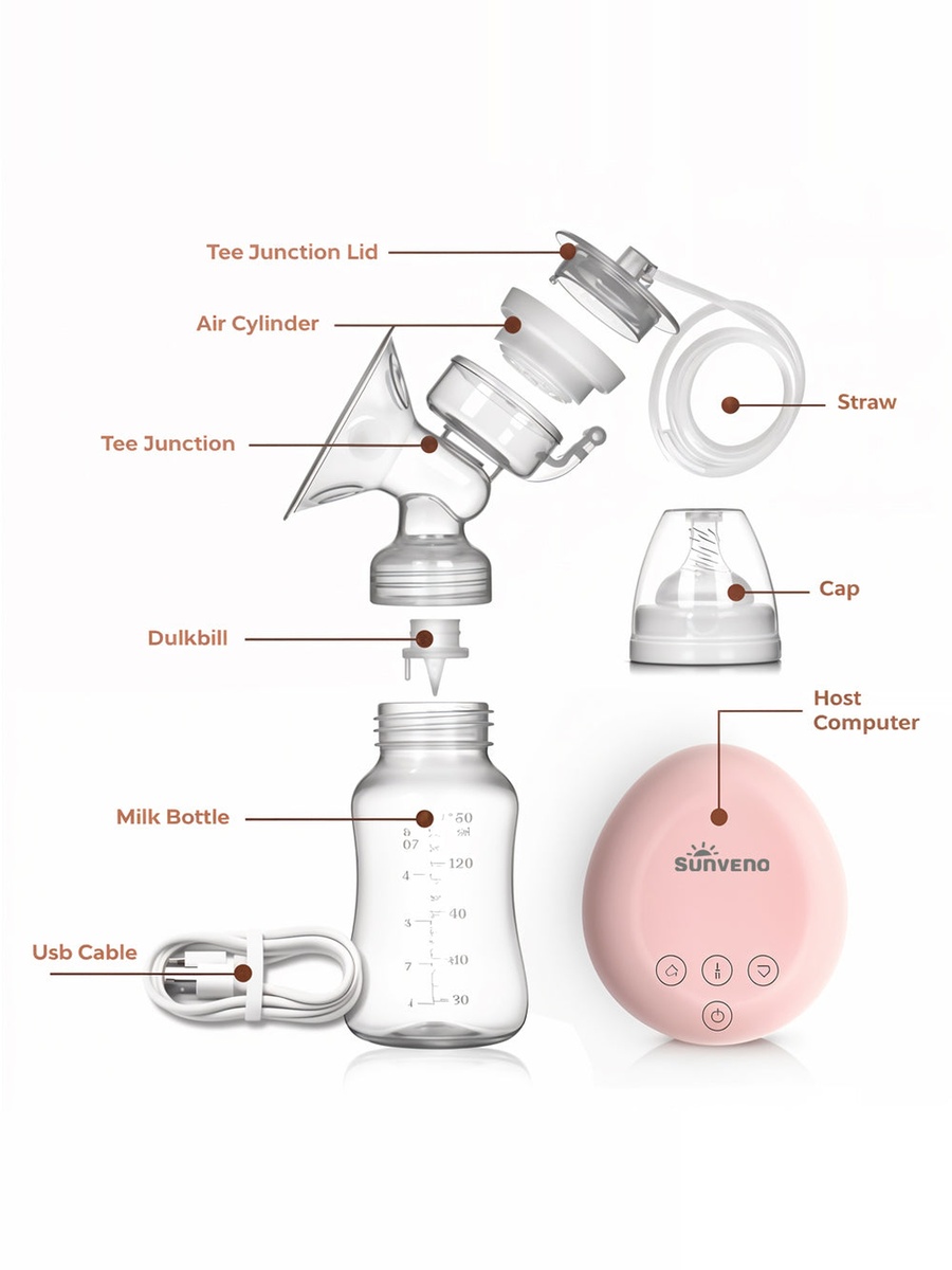 Automatic Dual Breast Pump with Controller - White