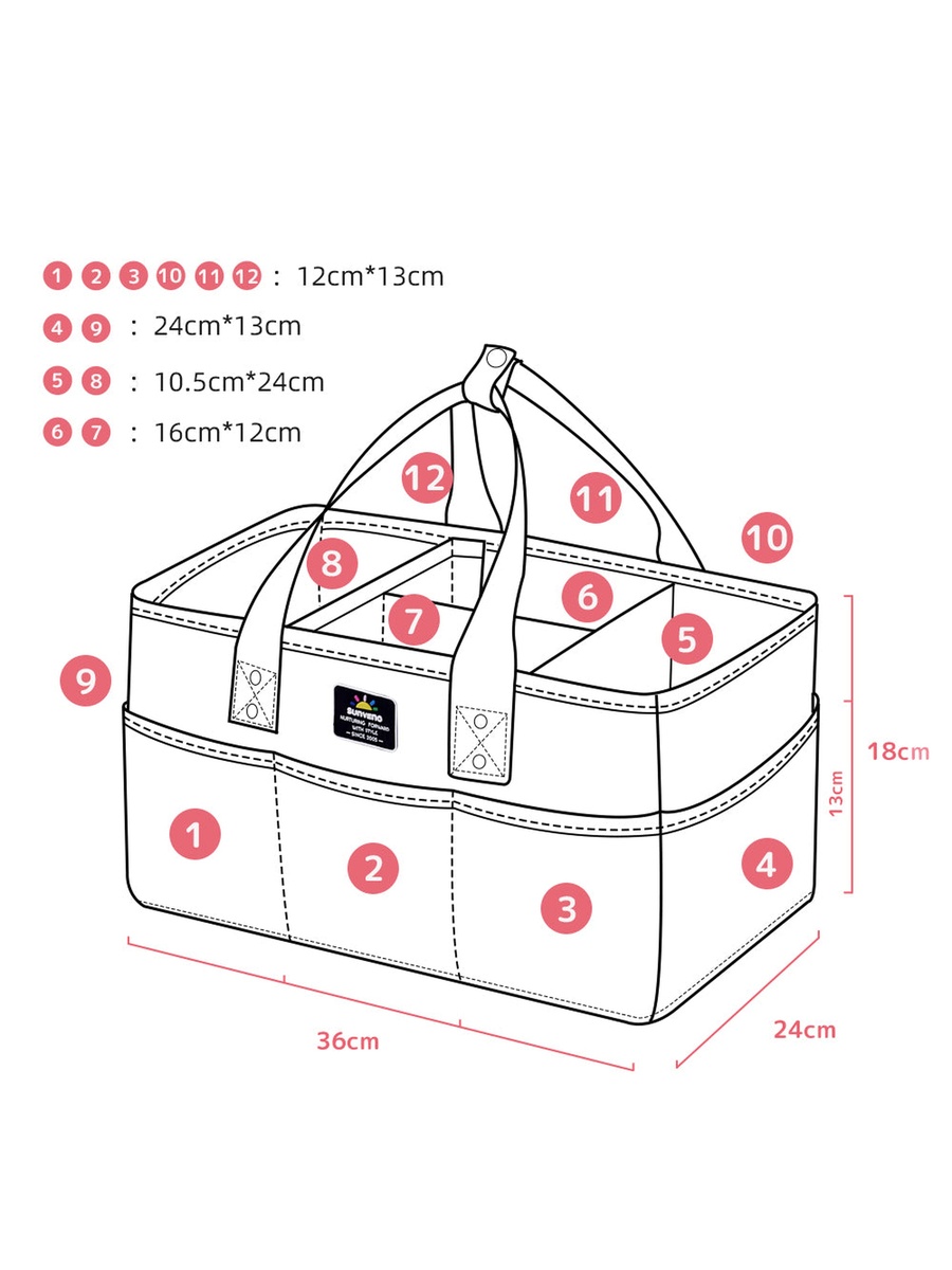 Organizer - Diaper Caddy - Grey