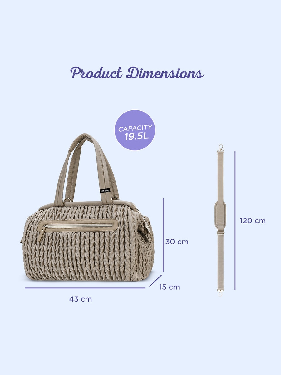 Elva Diaper Bag with Stroller Straps - Beige