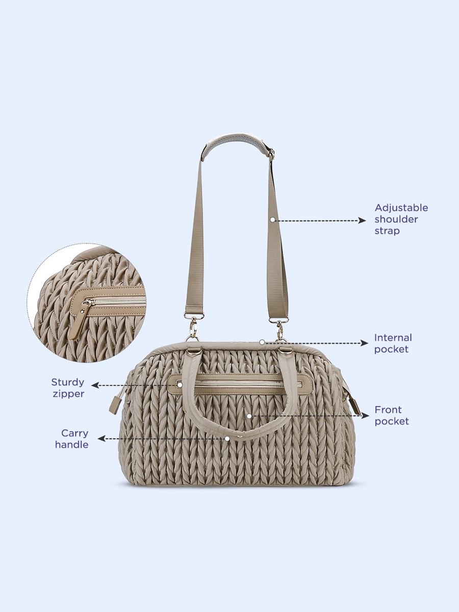 Elva Diaper Bag with Stroller Straps - Beige