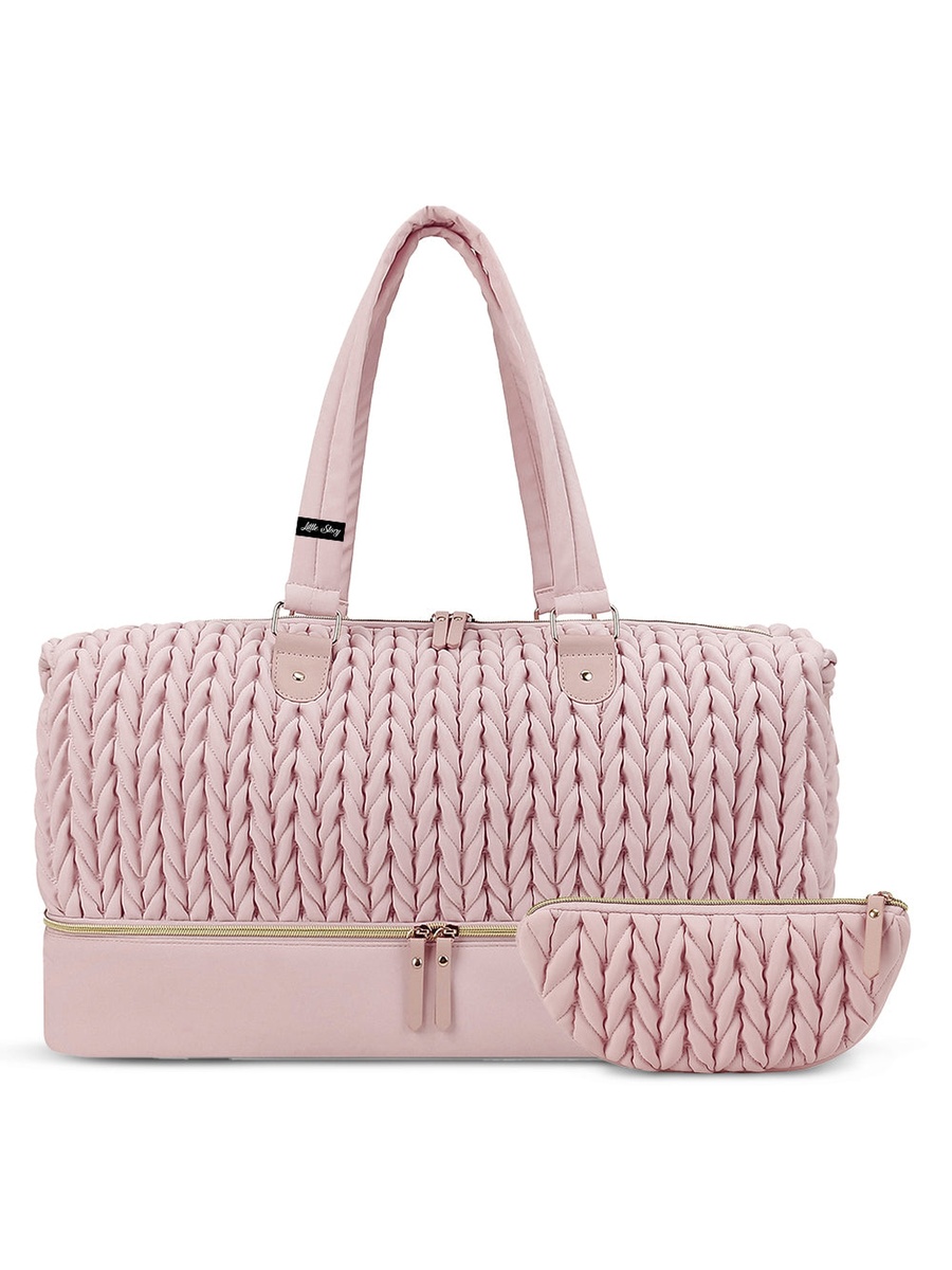 Luxe Knit Diaper Bag with Clutch - Pink
