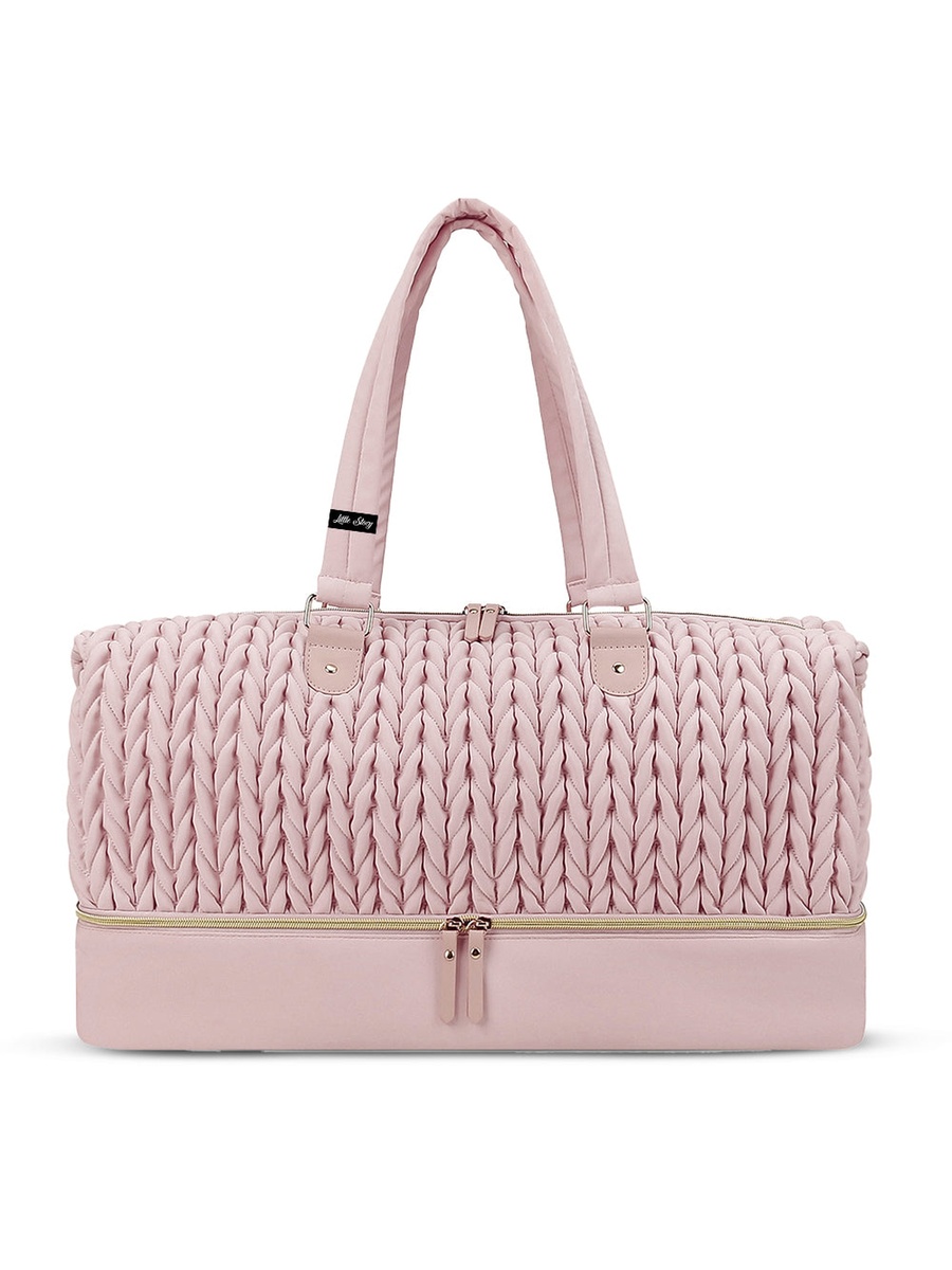 Luxe Knit Diaper Bag with Clutch - Pink