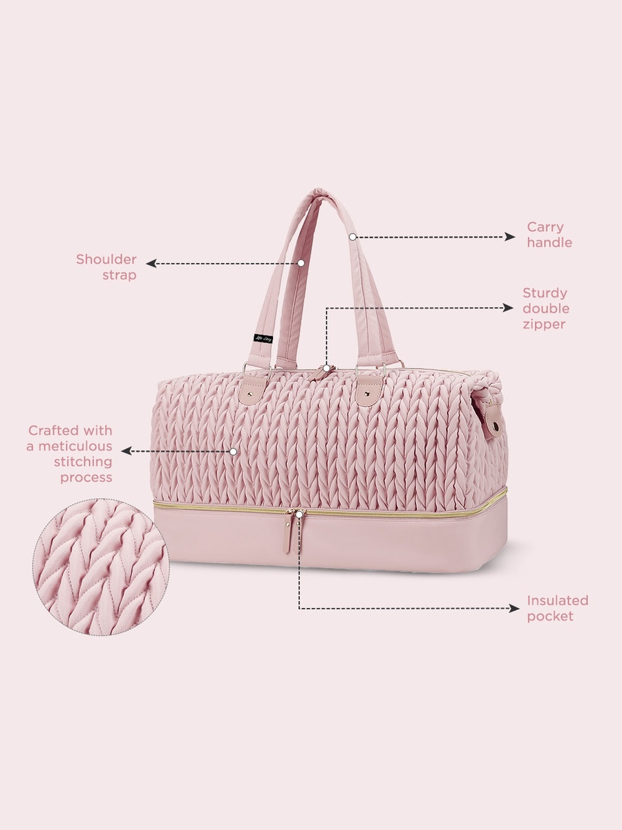 Luxe Knit Diaper Bag with Clutch - Pink