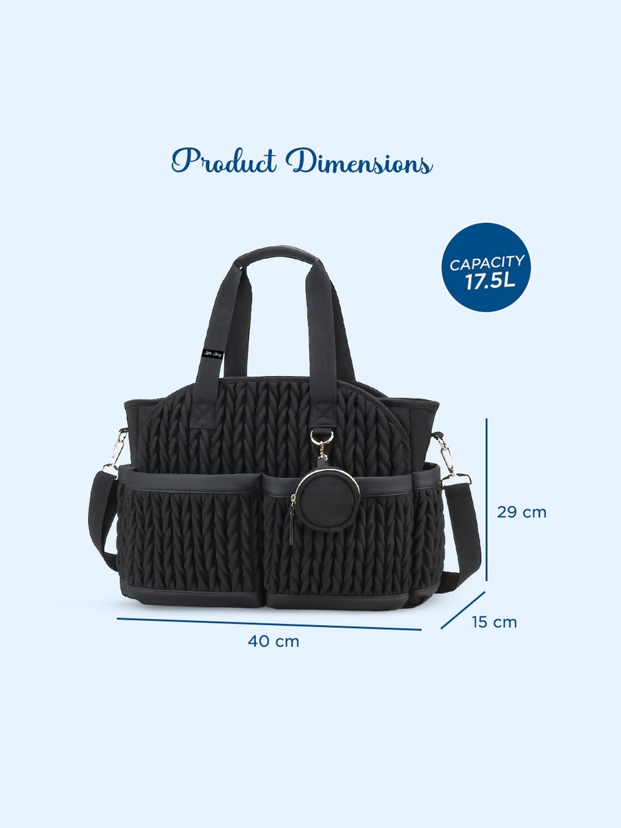 Nova Tote with Pacifier Pod - Black