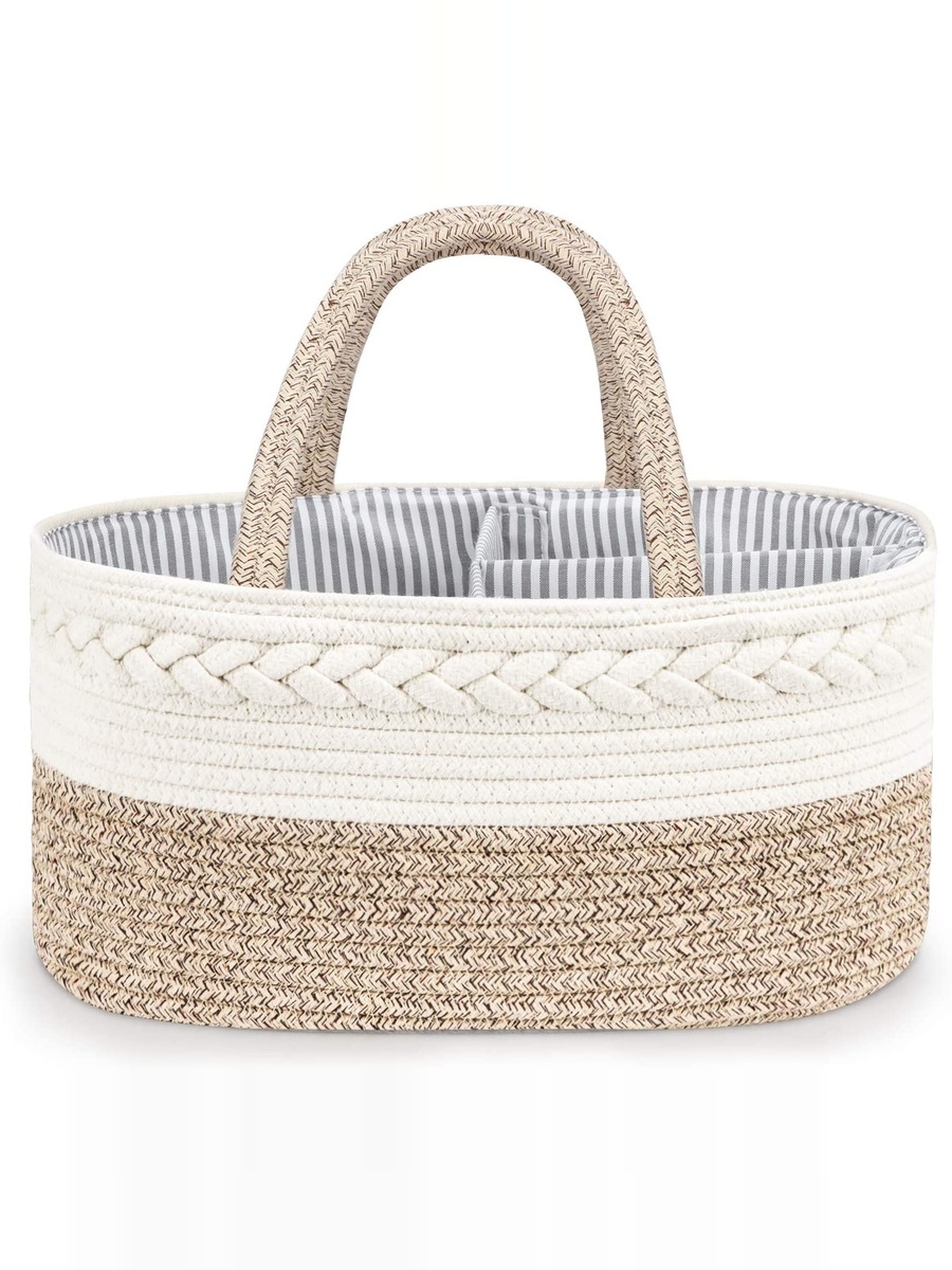 Cotton Rope Diaper Caddy - Ivory