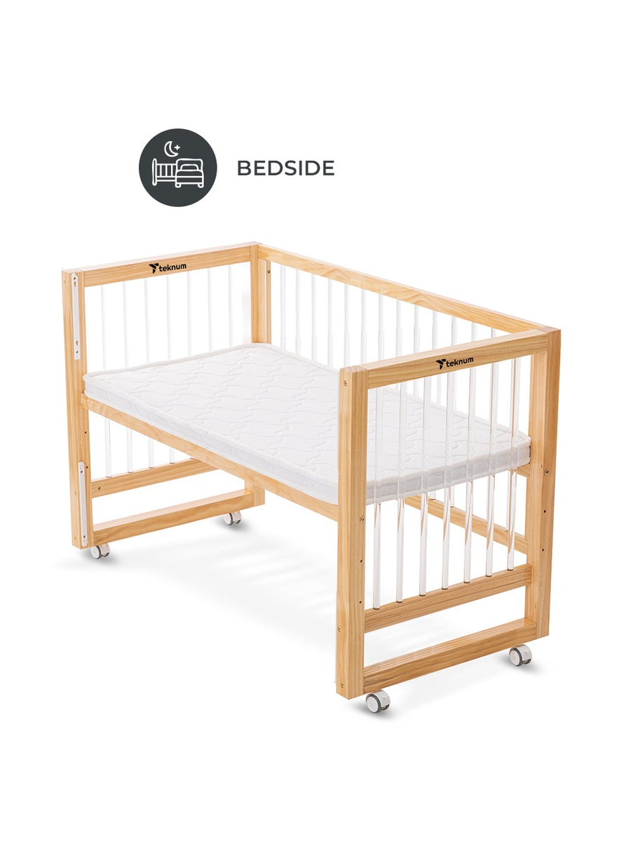 Prism 4in1 Acrylic Convertible Crib with Mattress - Natural Brown