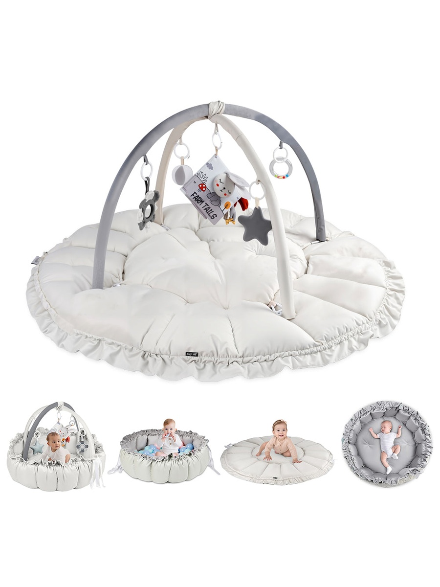 Baby 5in1 Play Mat/Activity Gym - White