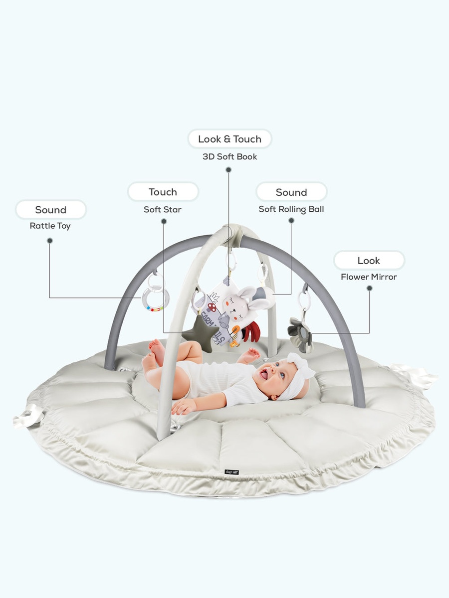 Baby 5in1 Play Mat/Activity Gym - White