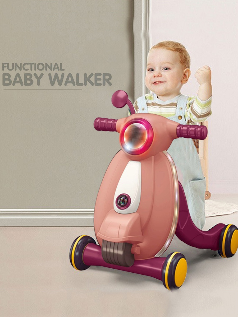 Multifunctional Baby Walker with Light and Music - Pink