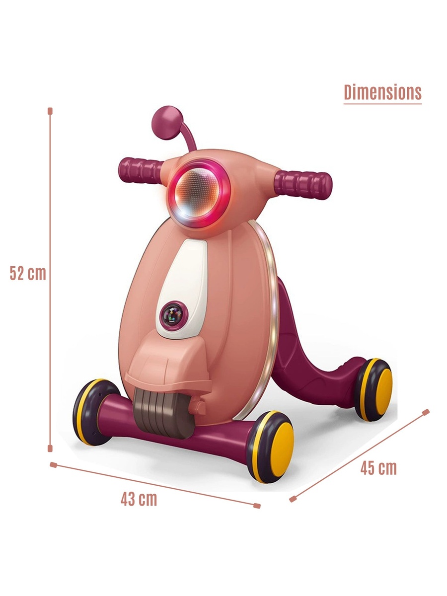 Multifunctional Baby Walker with Light and Music - Pink