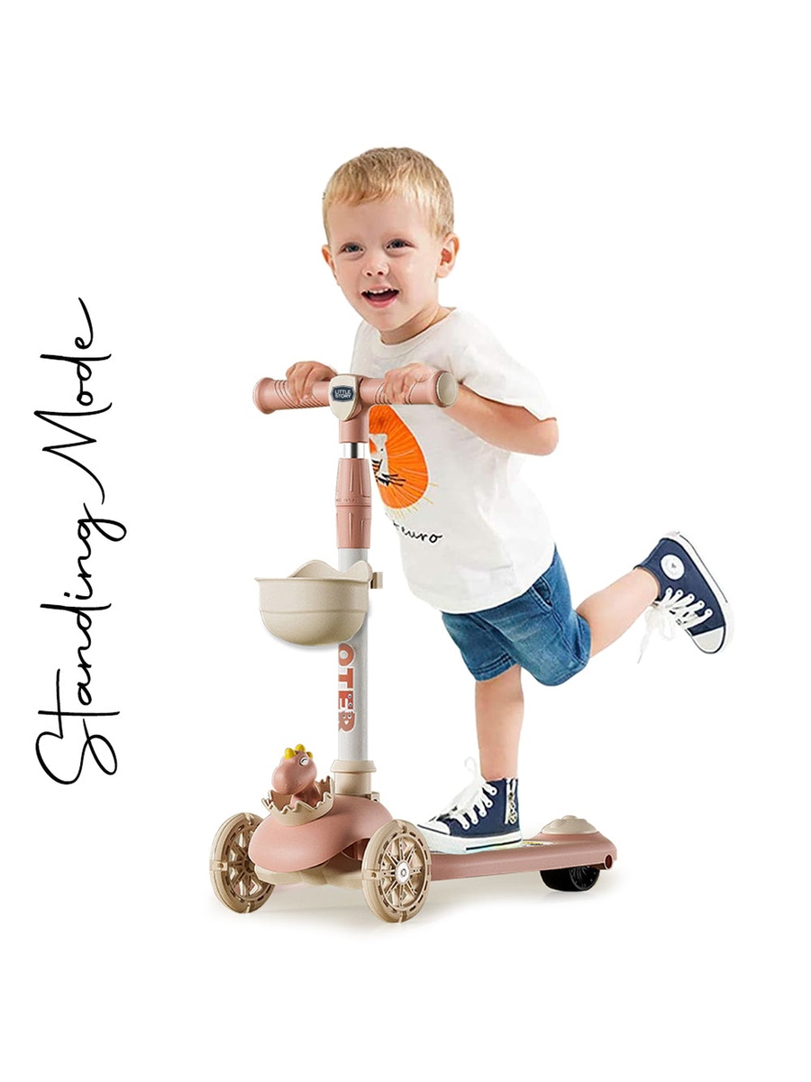 Kids Scooter and Ride On Dinosaur Pink