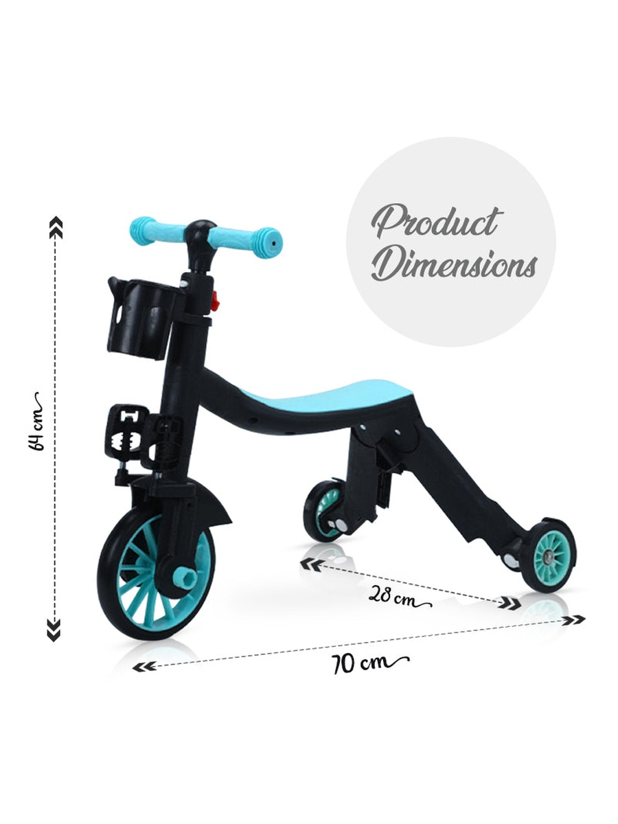 Kids Scooter/Balance Bike/Tri Cycle - Green