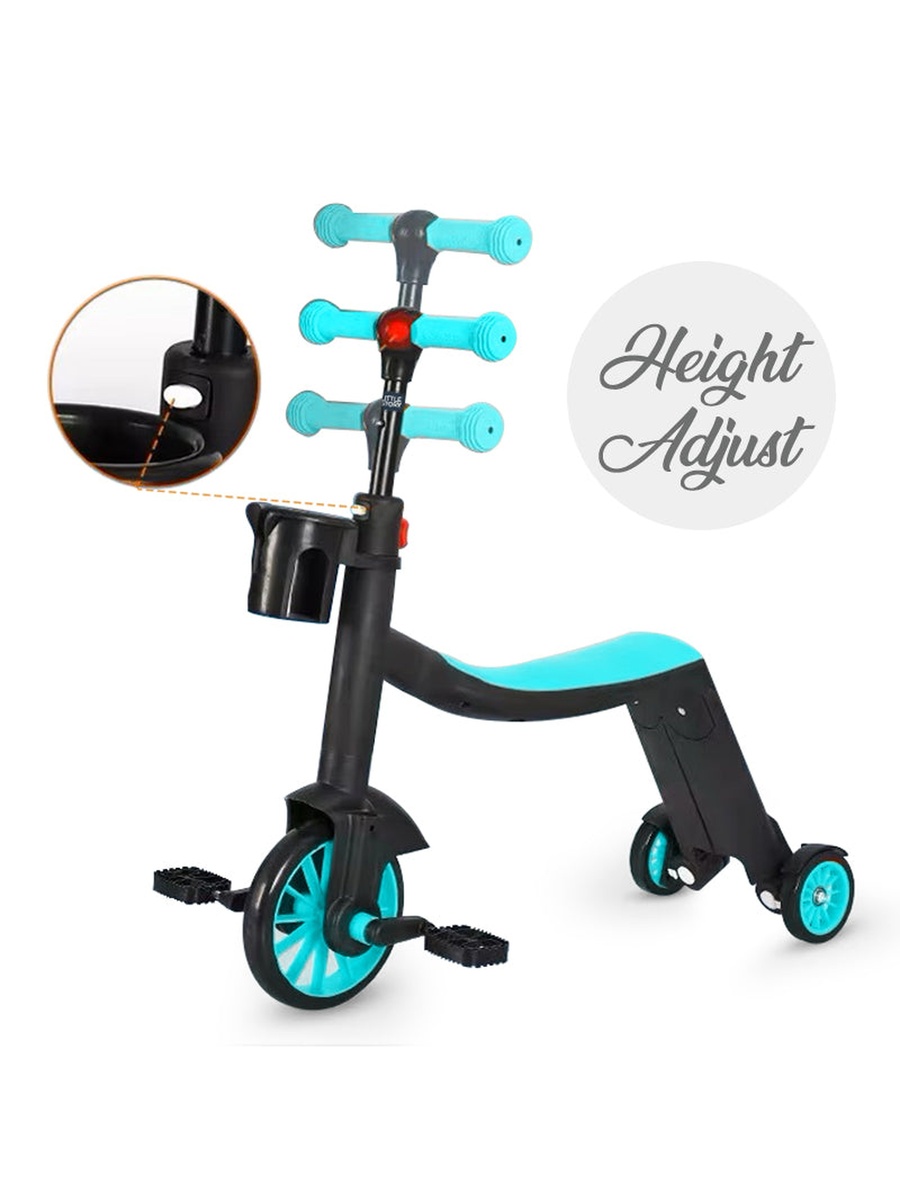 Kids Scooter/Balance Bike/Tri Cycle - Green