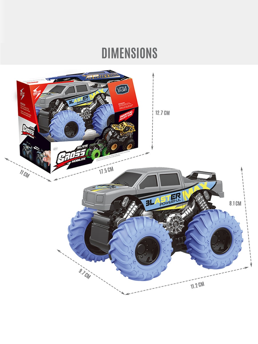 4X4 Inertia Die Cast Car - Blue