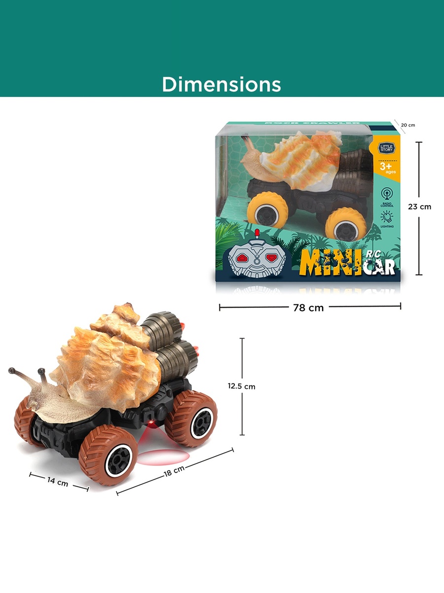 Kids Toy 2 Channel Snail Car with Remote Control - Brown