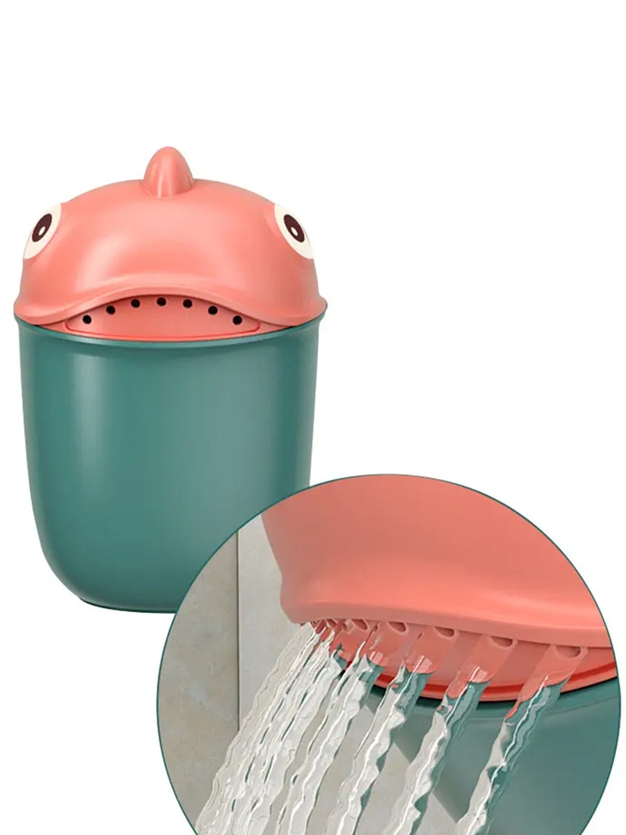 Baby Head Shampoo Wash Rinse Shower Mug - Green, 500ml