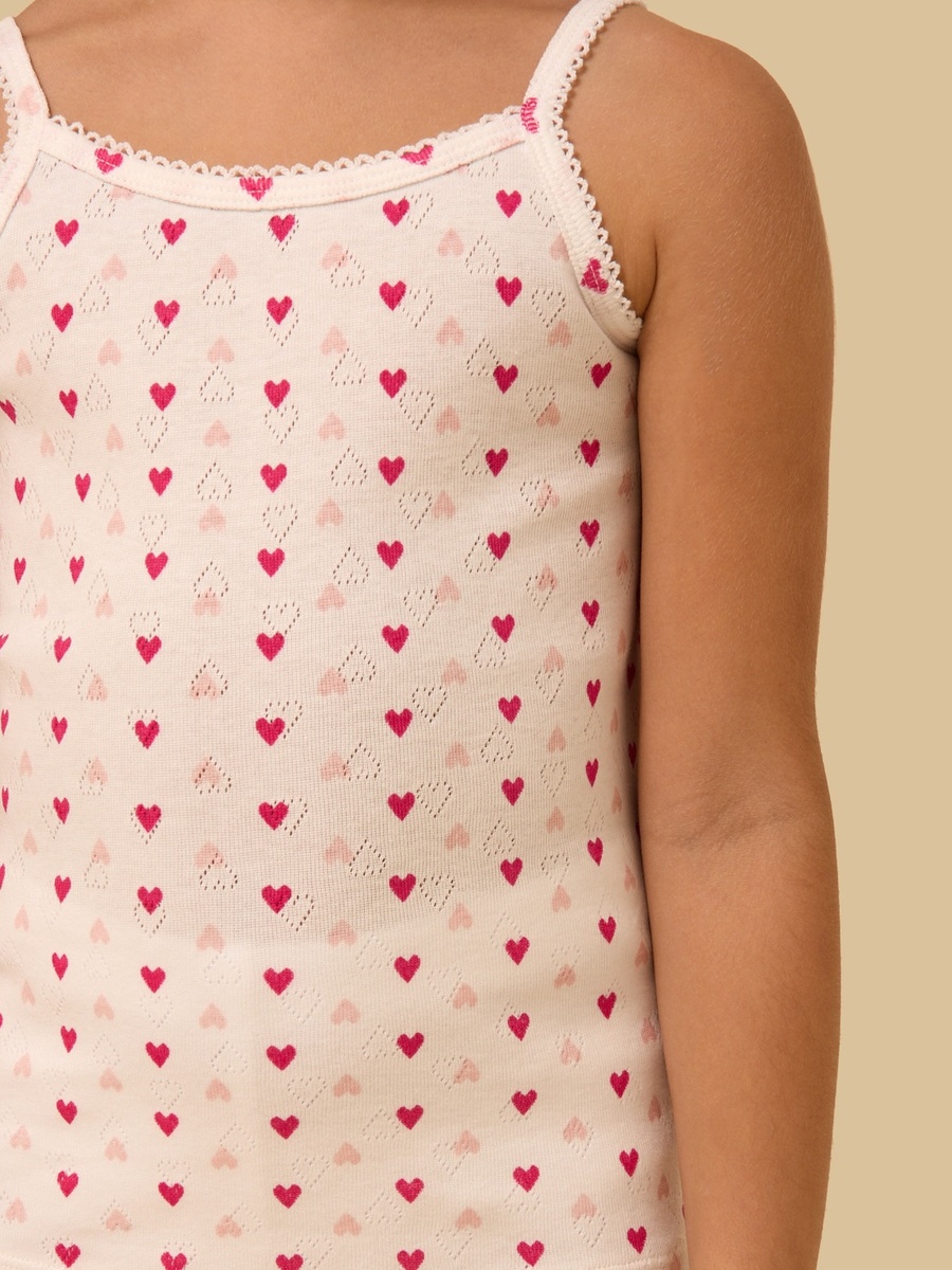 Pack of 2 - Heart Print Pointelle Vest