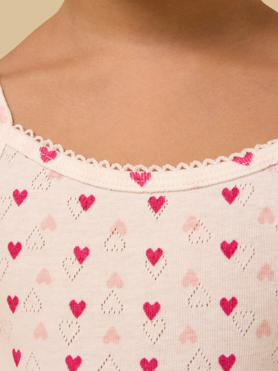 Pack of 2 - Heart Print Pointelle Vest
