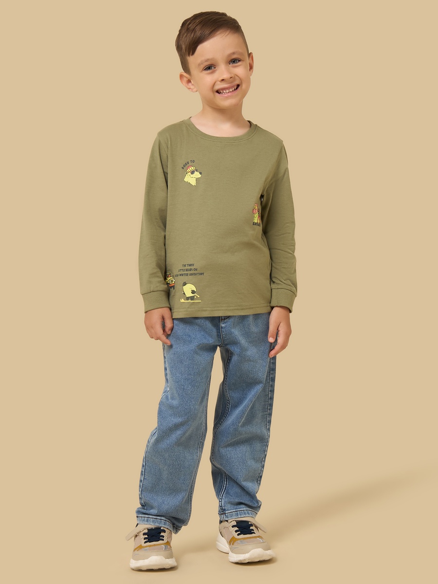 Bear Print Cotton T-Shirt