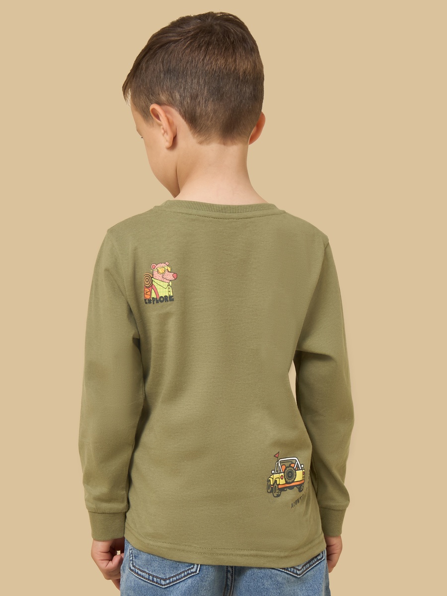 Bear Print Cotton T-Shirt
