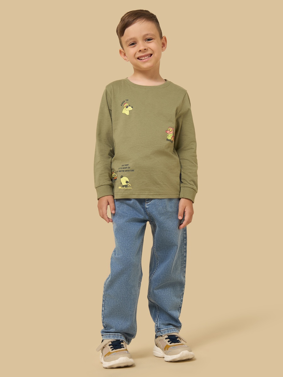 Bear Print Cotton T-Shirt
