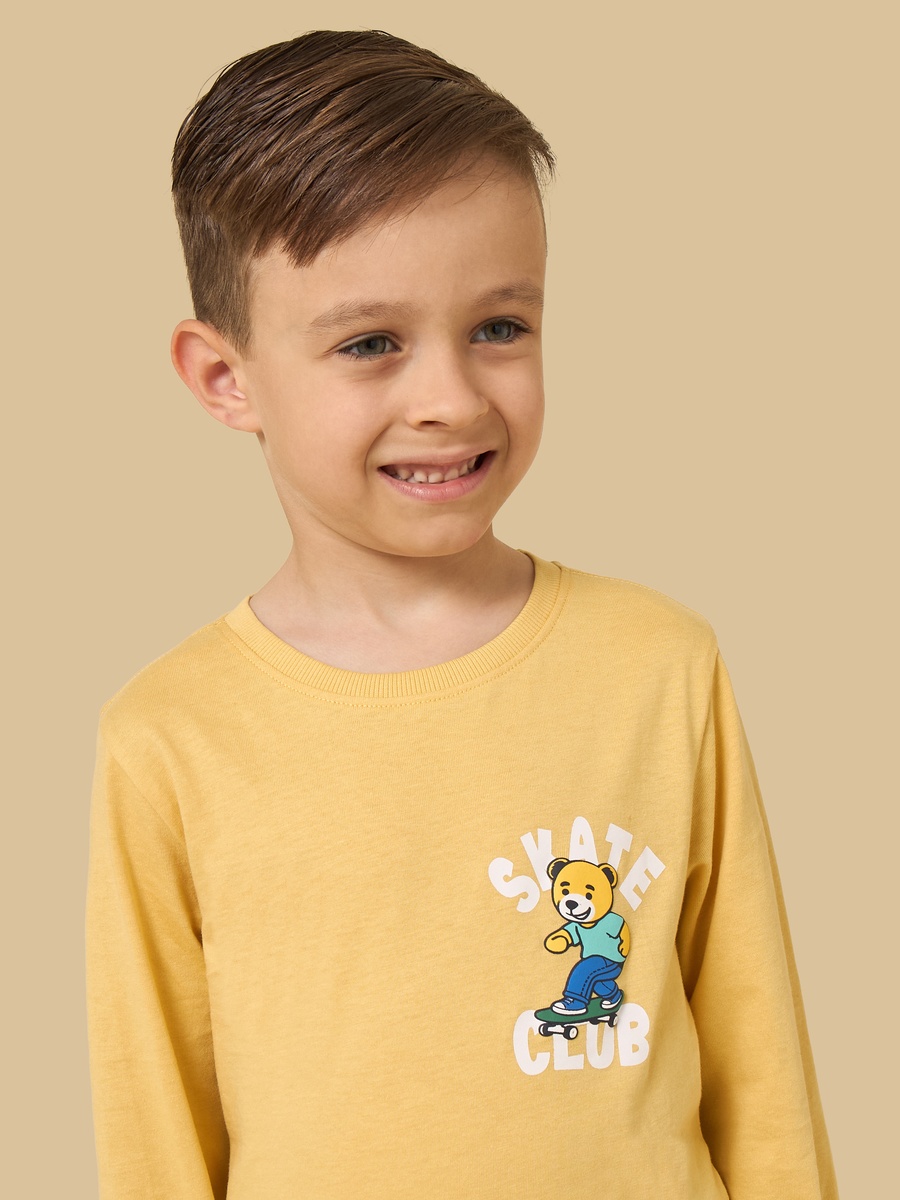 Bear Print Cotton T-Shirt