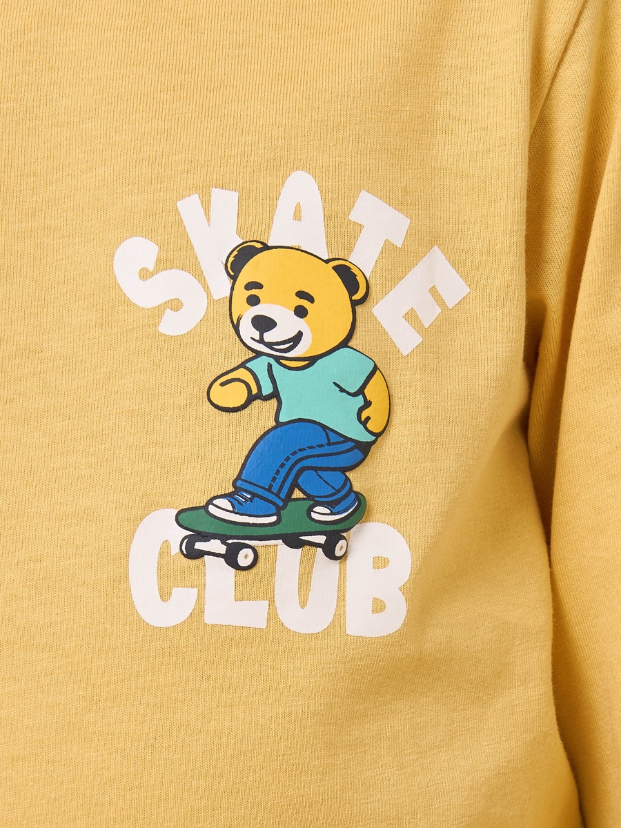 Bear Print Cotton T-Shirt