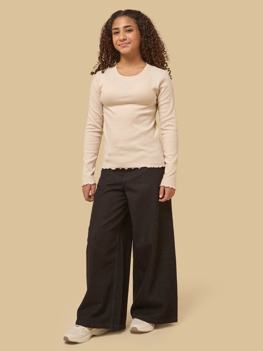 Embellished Ribbed Cotton T-Shirt