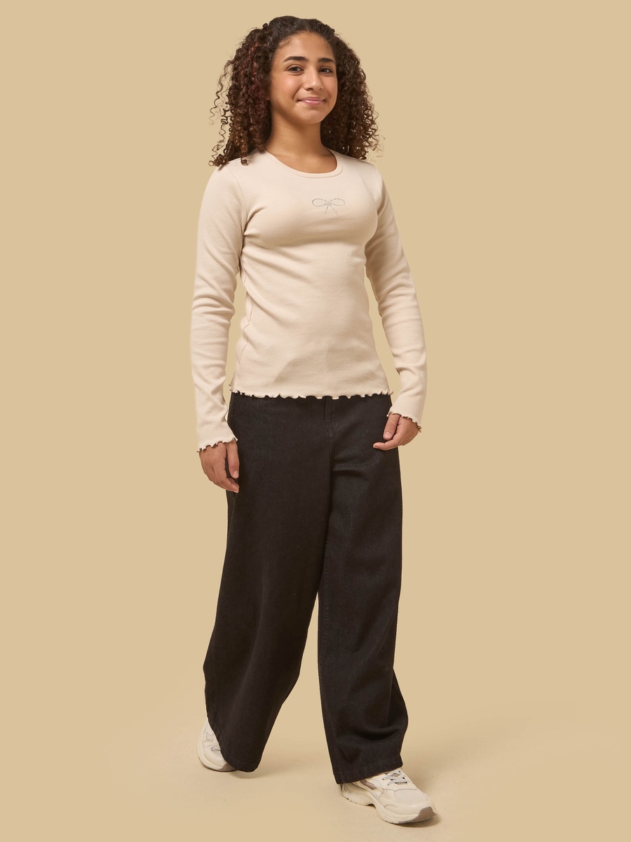 Embellished Ribbed Cotton T-Shirt