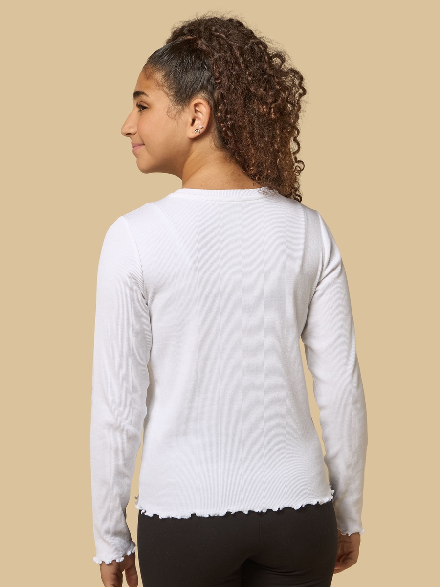 Embellished Lettuce Hem T-Shirt