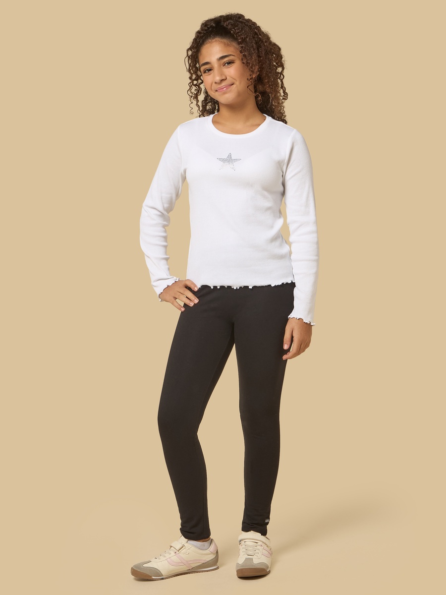 Embellished Lettuce Hem T-Shirt