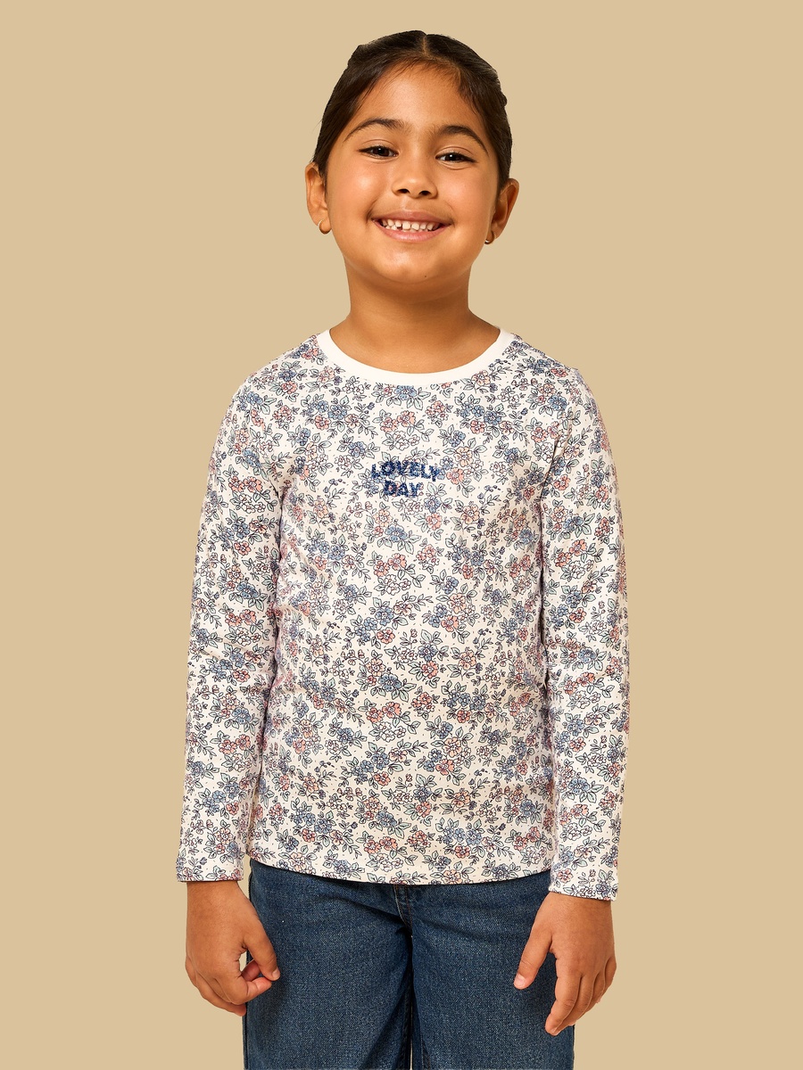 Floral Print Cotton T-Shirt
