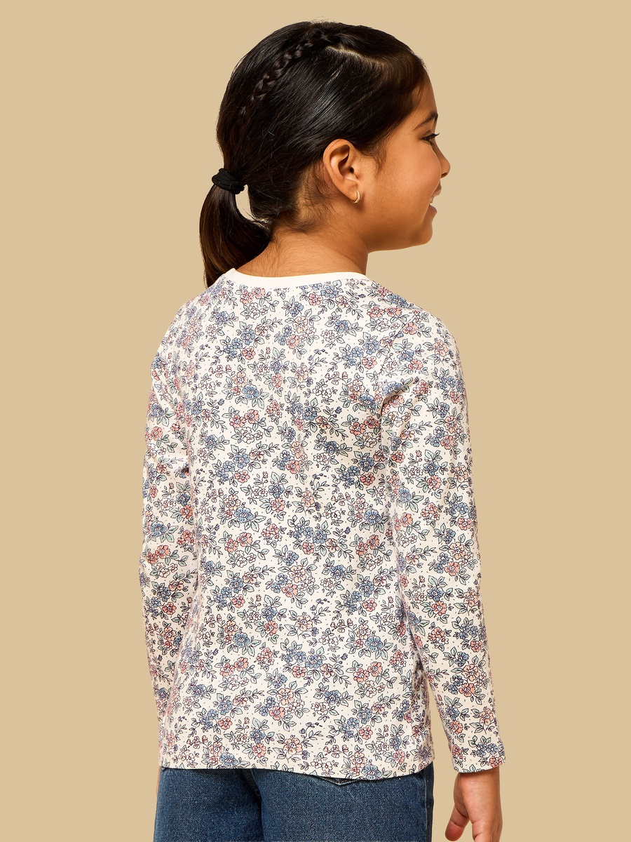 Floral Print Cotton T-Shirt