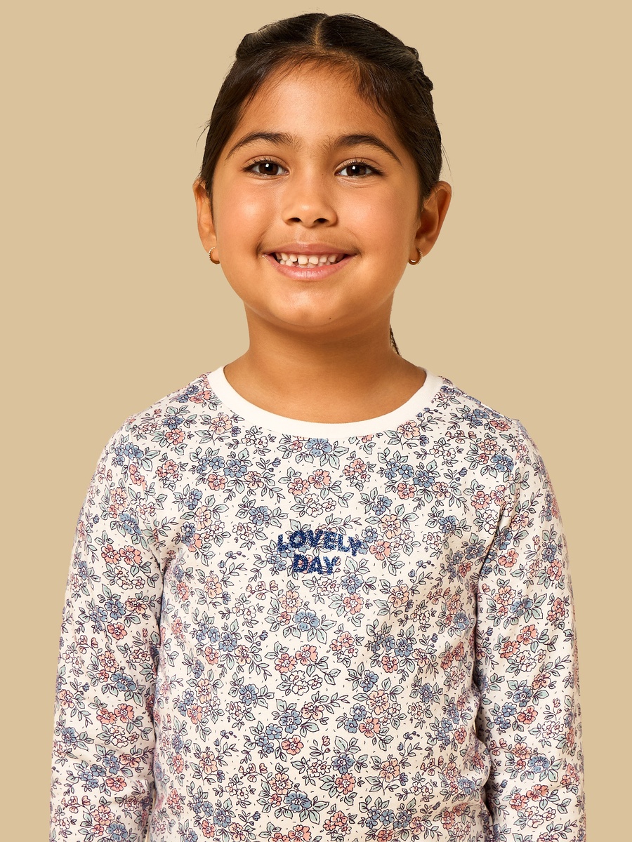 Floral Print Cotton T-Shirt