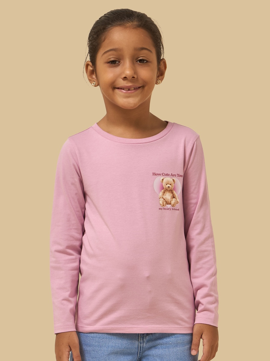 Teddy Bear Print Cotton T-Shirt