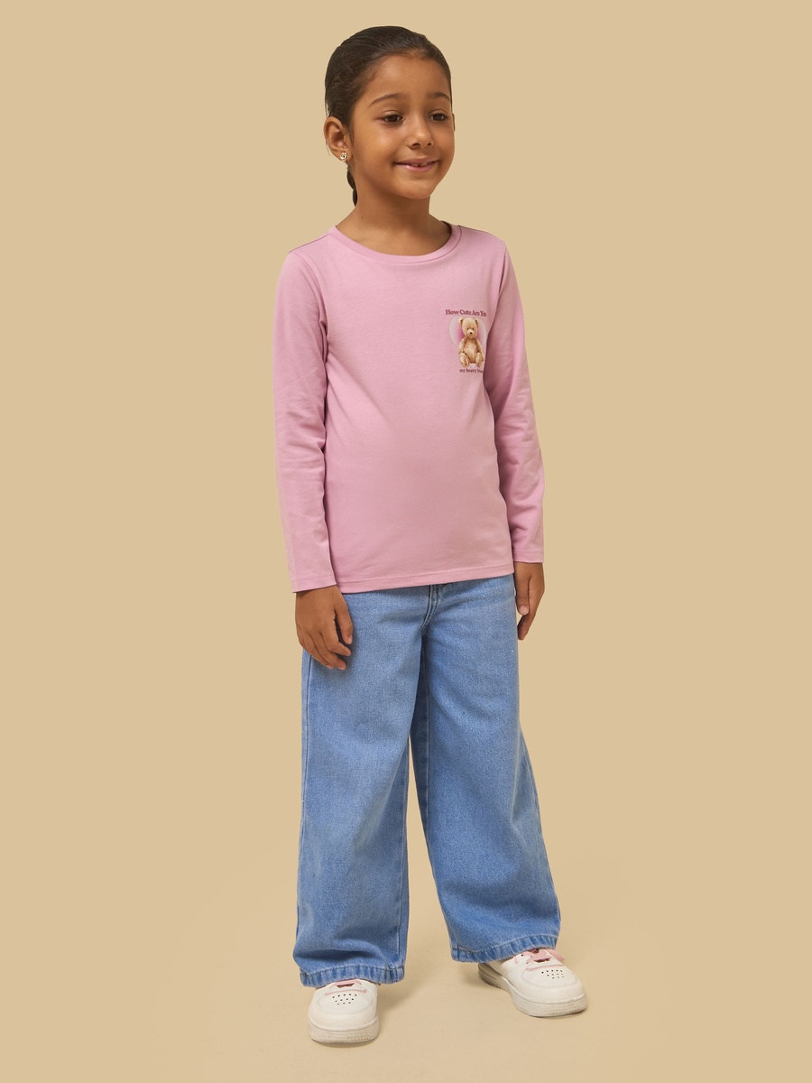 Teddy Bear Print Cotton T-Shirt