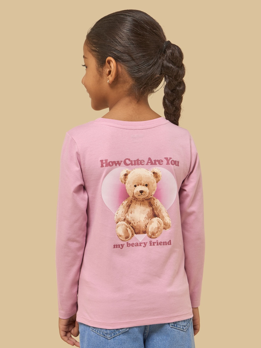 Teddy Bear Print Cotton T-Shirt
