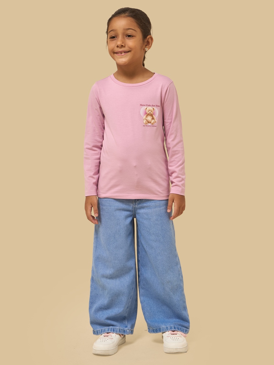 Teddy Bear Print Cotton T-Shirt