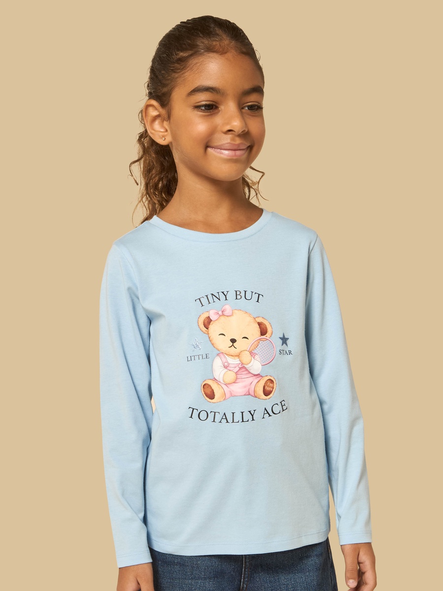 Teddy Bear Print Cotton T-Shirt