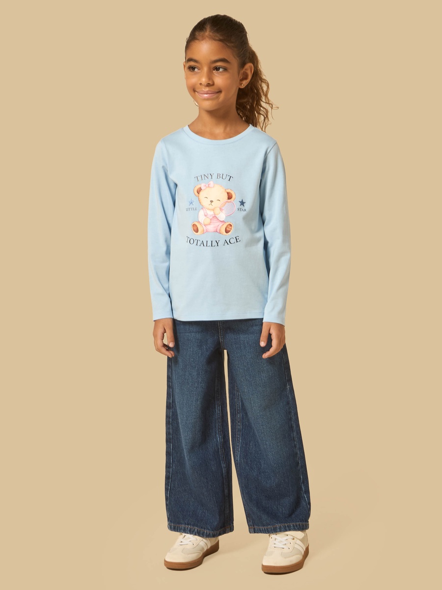 Teddy Bear Print Cotton T-Shirt