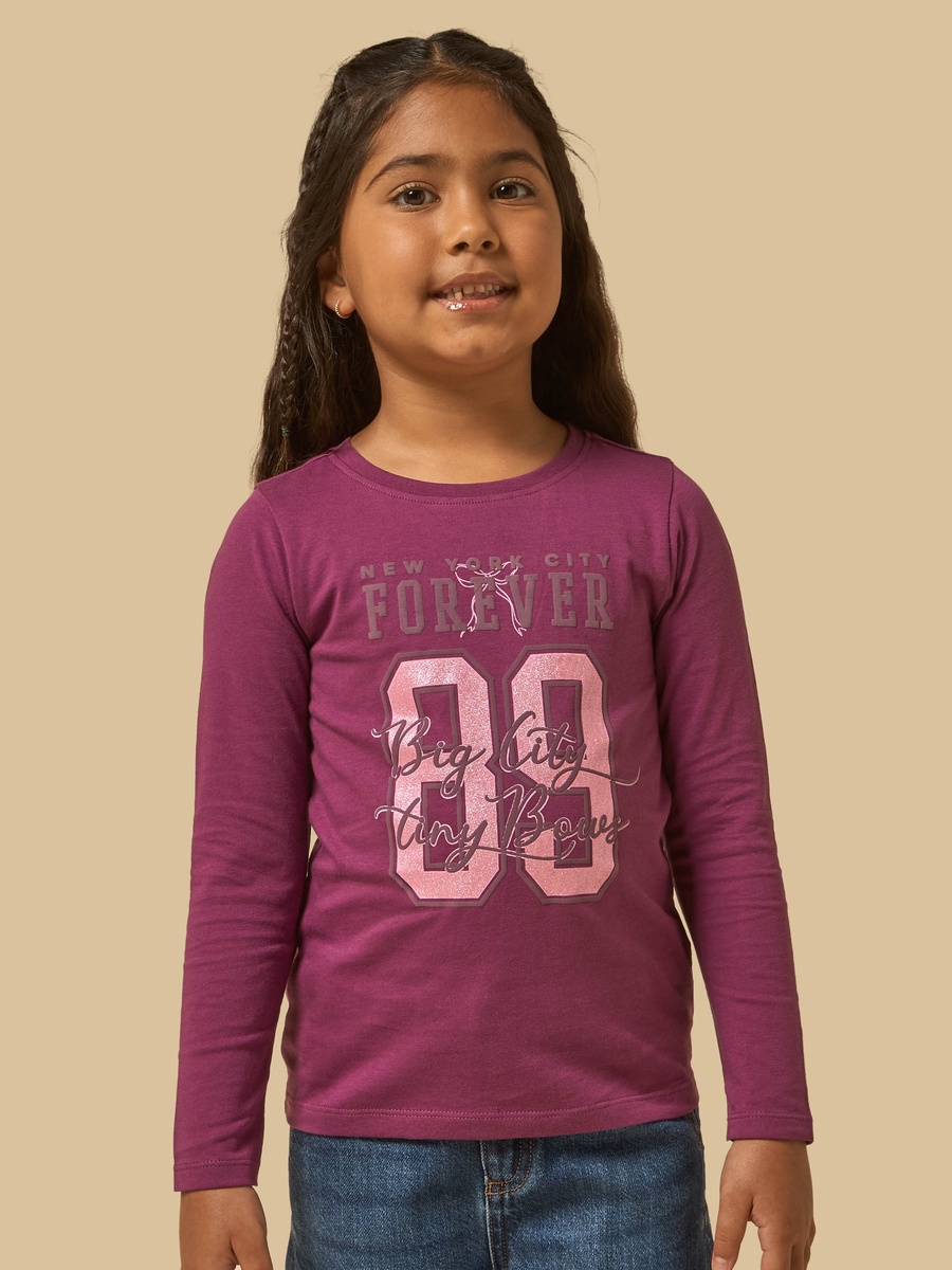 New York Varsity Print Cotton Boxy T-Shirt