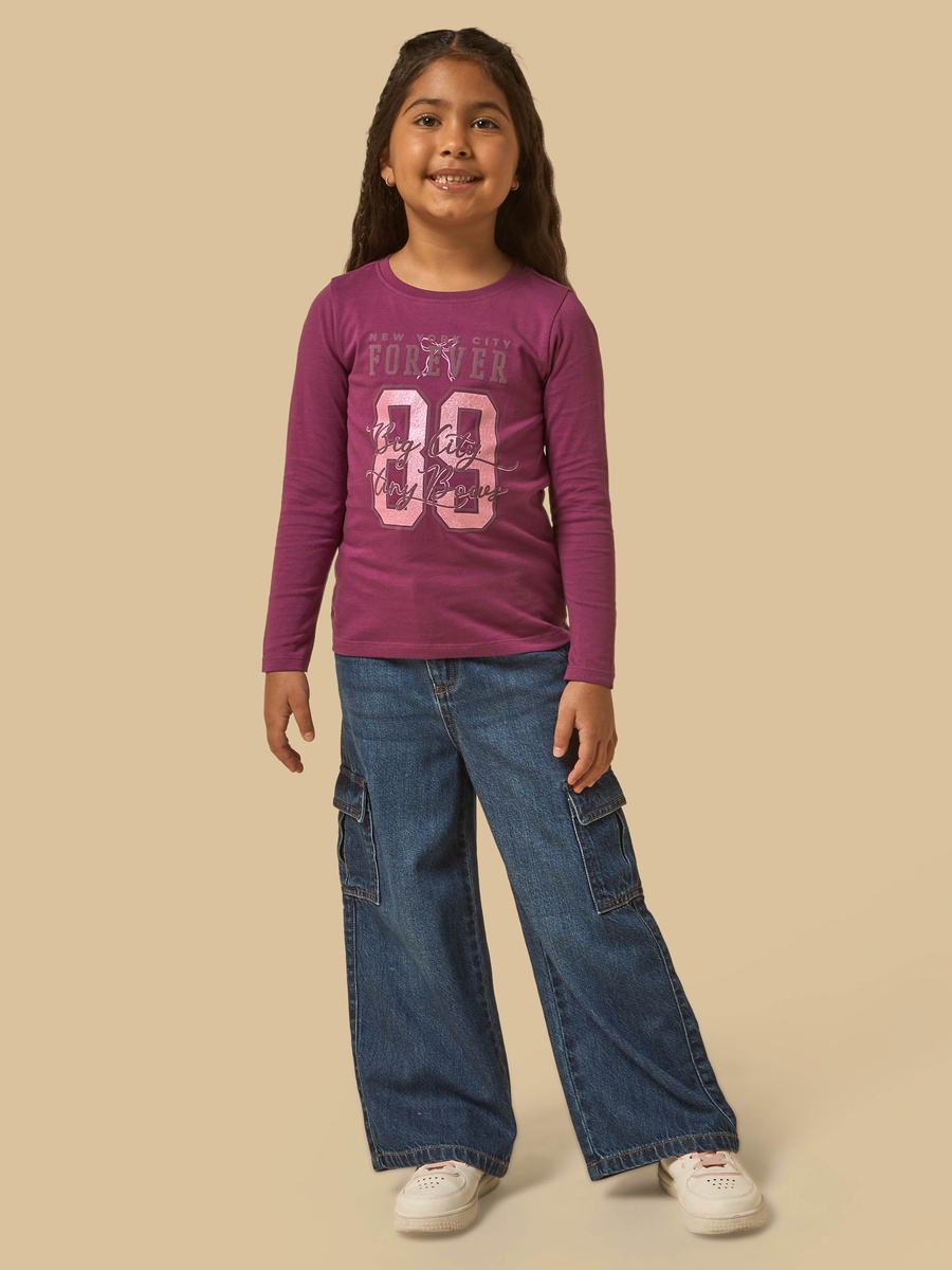 New York Varsity Print Cotton Boxy T-Shirt