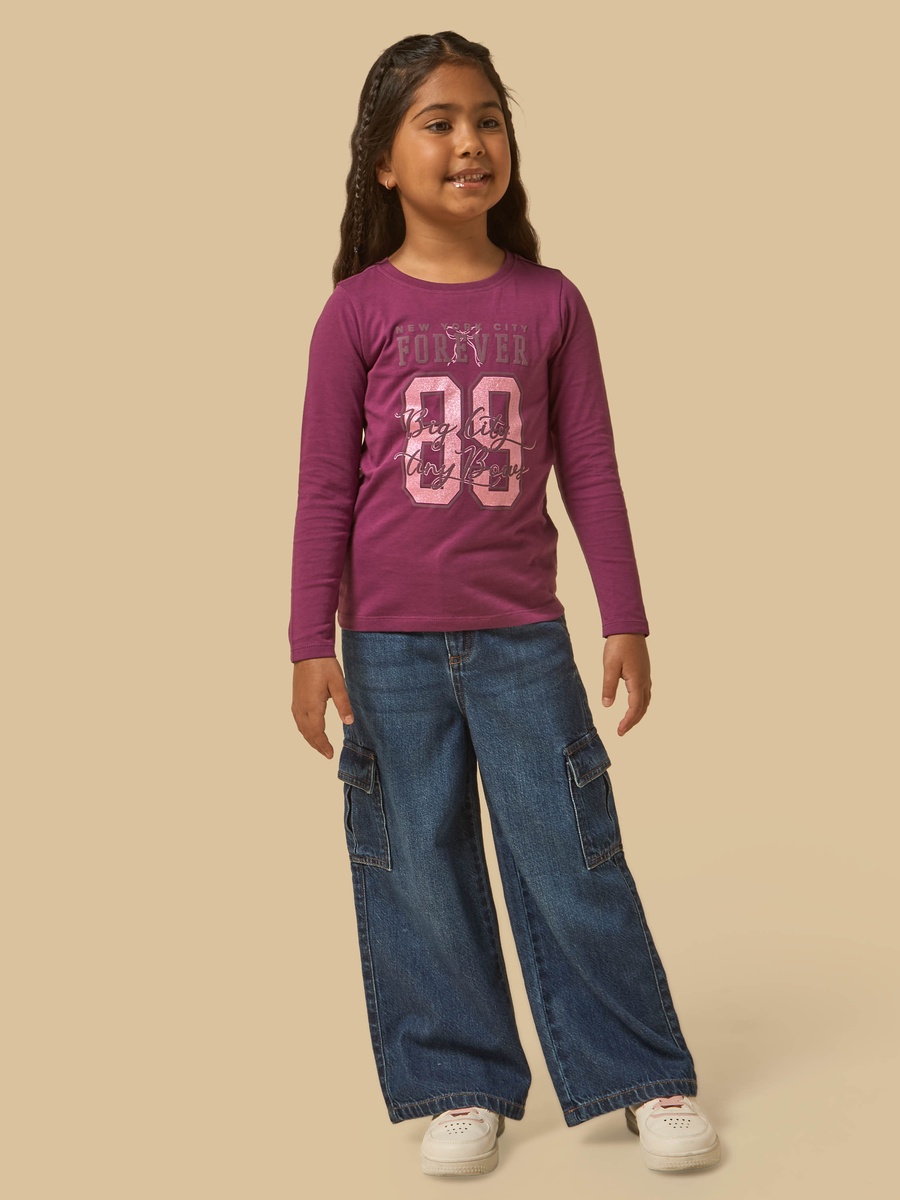 New York Varsity Print Cotton Boxy T-Shirt