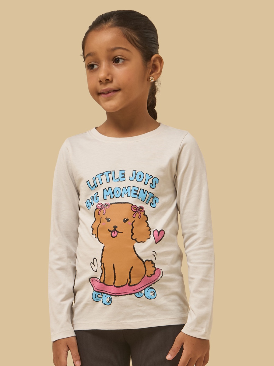 Dog Print Boxy Fit Cotton T-Shirt